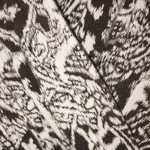 Talbots 1X Brown & Cream Soft V-Neck Pattern Dress